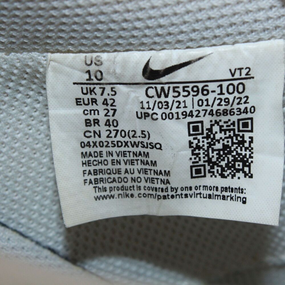 Nike Court Vision Low Sneakers Womens 10 White Leather Casual - Picture 11 of 11
